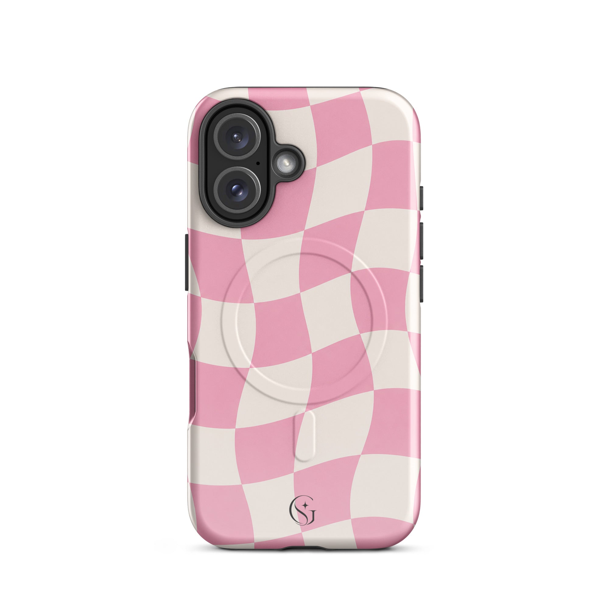 Groovy Pink Checkers case for apple iphone 16