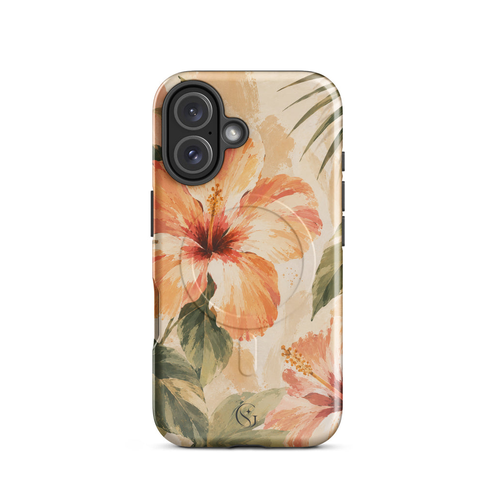 Coral Hibiscus phone case for Apple iphone 16