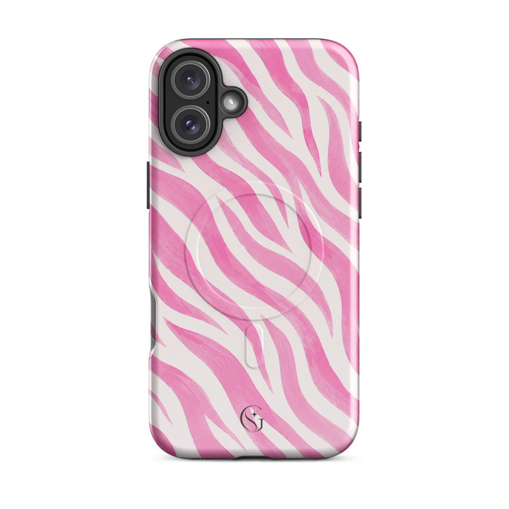 Pink Zebra case for apple iphone 16 plus