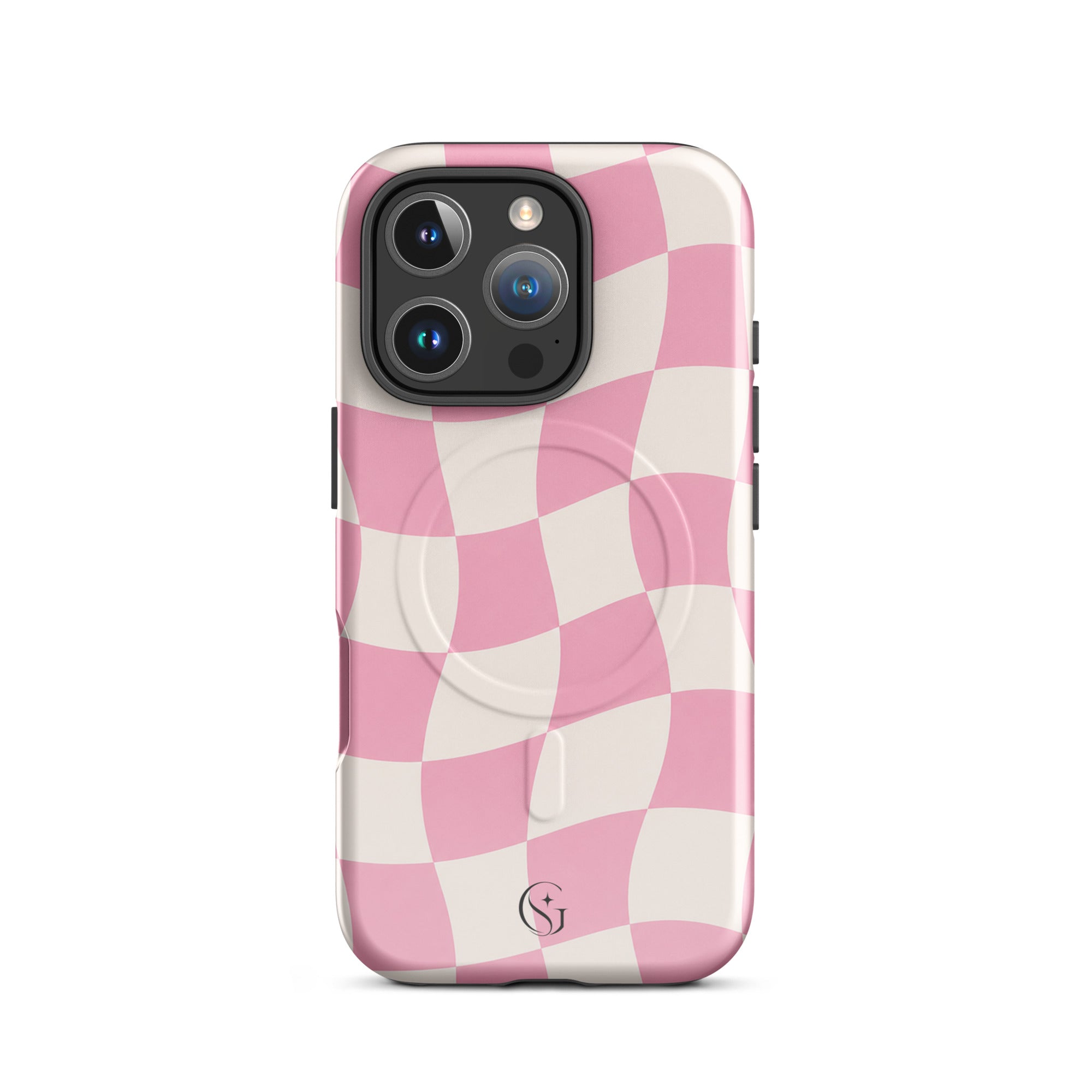 Groovy Pink Checkers case for apple iphone 16 pro