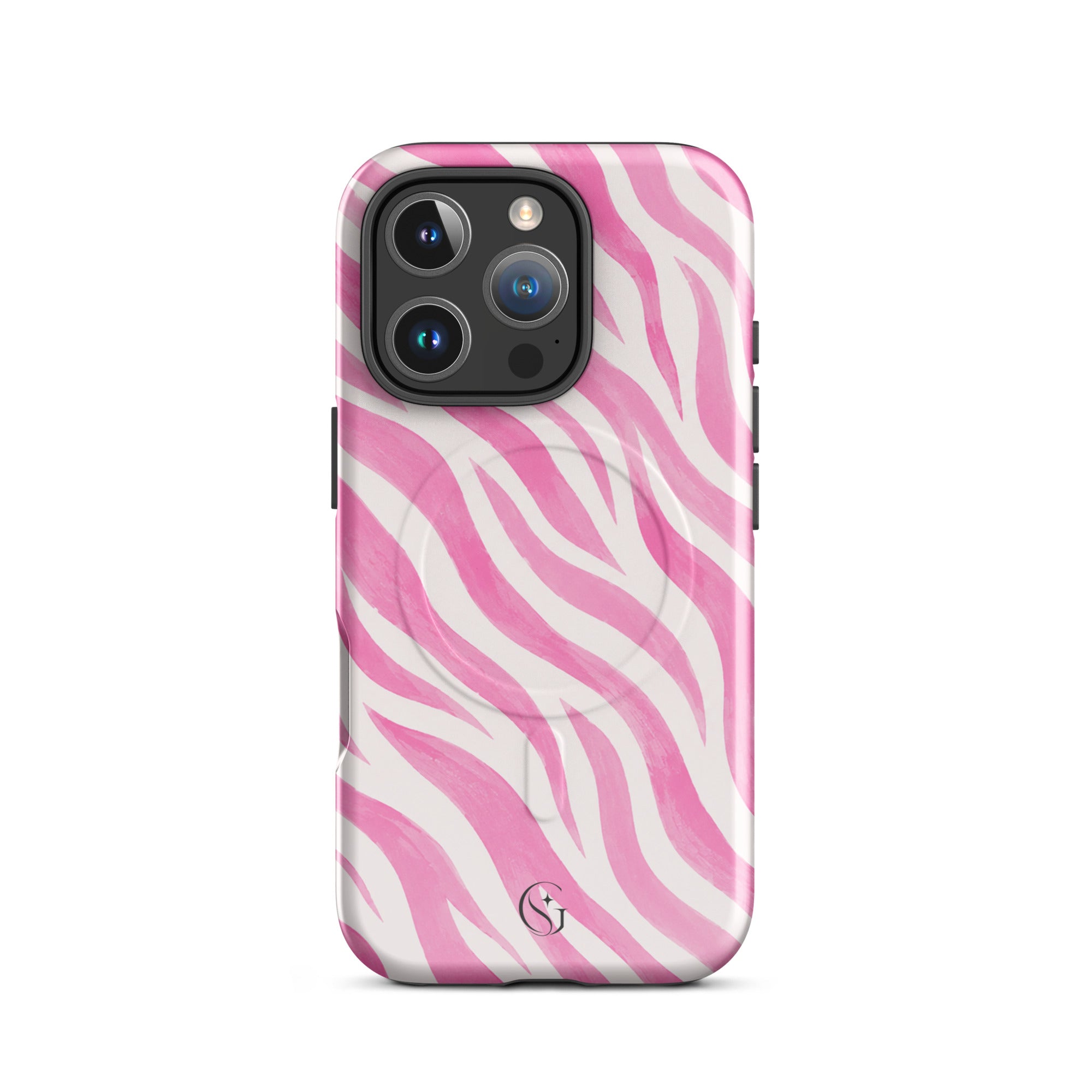 Pink Zebra case for apple iphone 16 pro