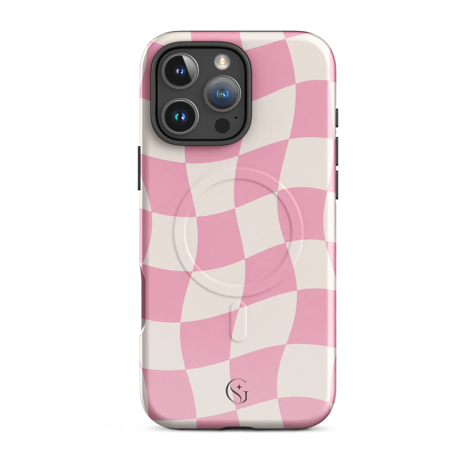 Groovy Pink Checkers case for apple iphone 16 pro max