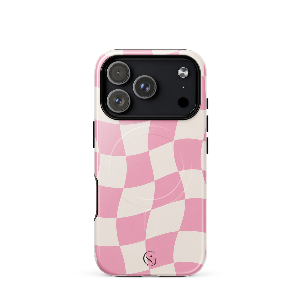 Groovy Pink Checkers case for apple iphone 17 pro