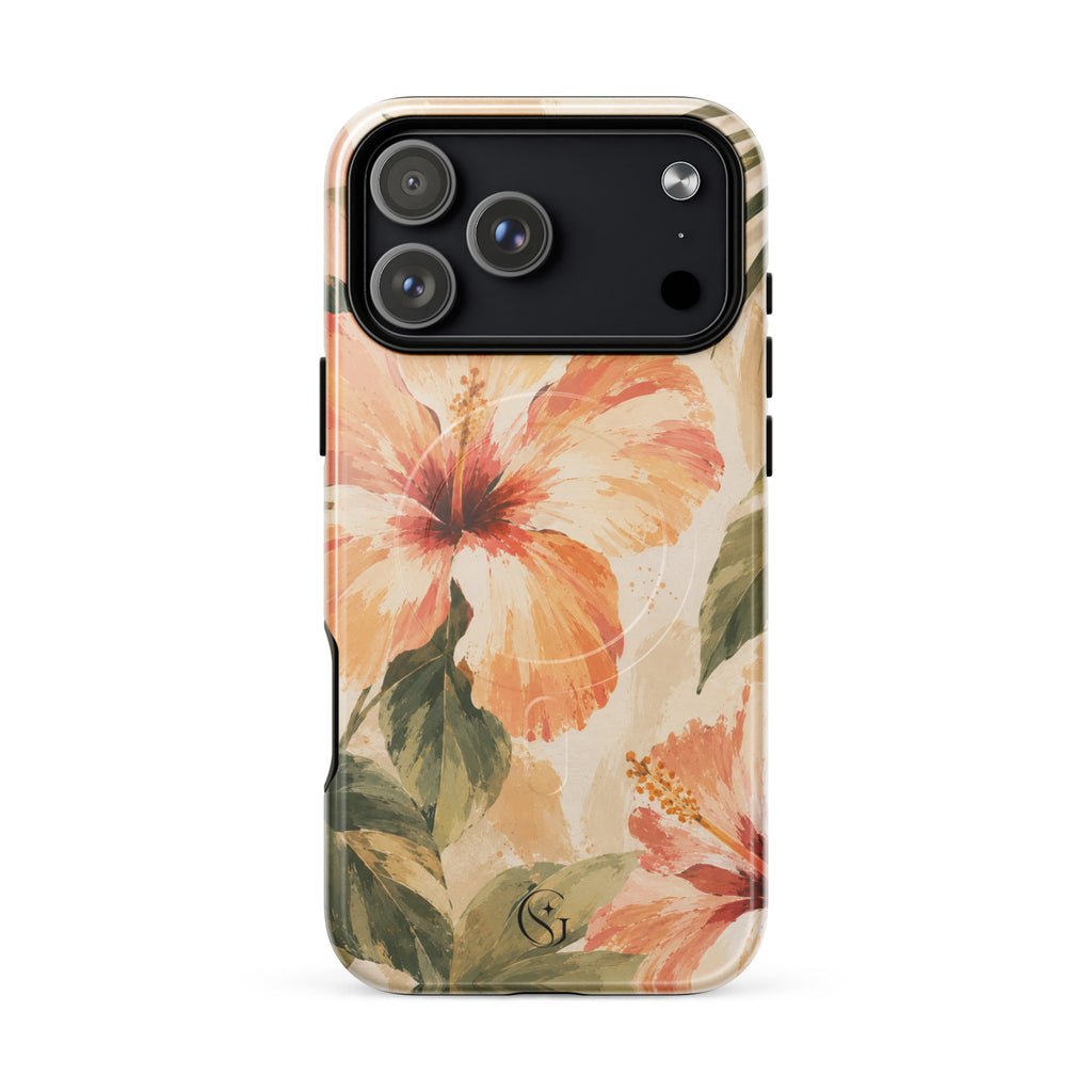 Coral Hibiscus phone case for Apple iphone 17 pro max