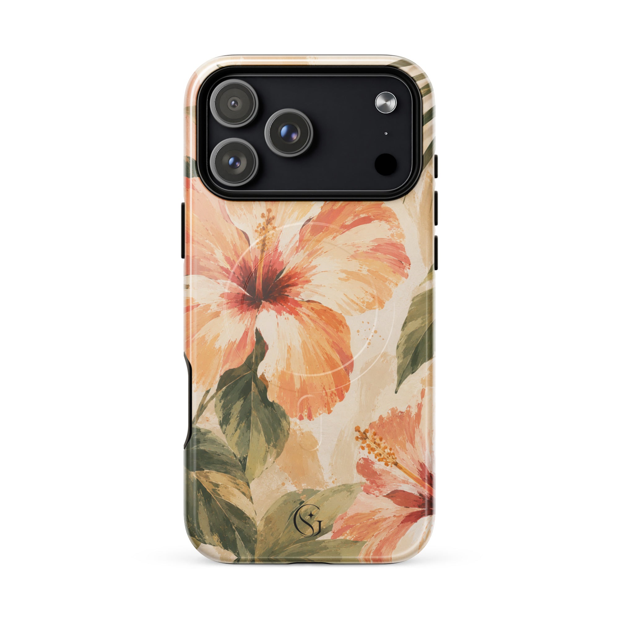 Coral Hibiscus phone case for Apple iphone 17 pro max
