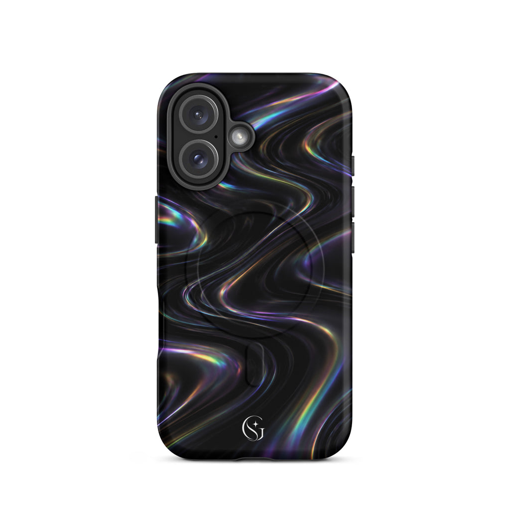 Oil Spill Galaxy Swirl Magsafe phone case for iPhone 16