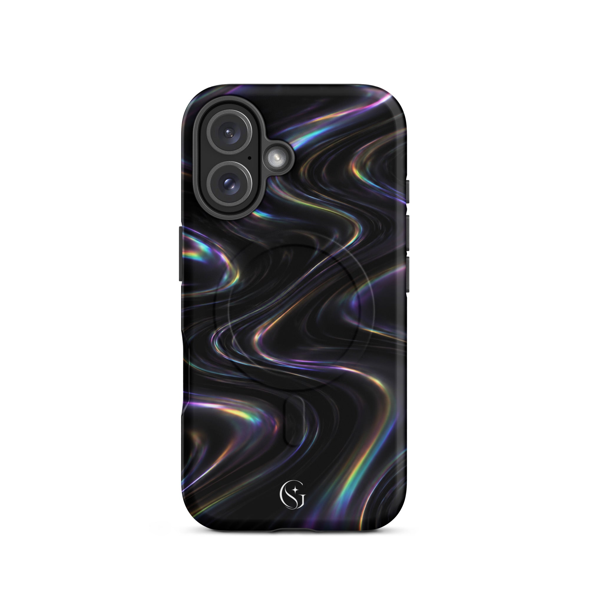Oil Spill Galaxy Swirl Magsafe phone case for iPhone 16