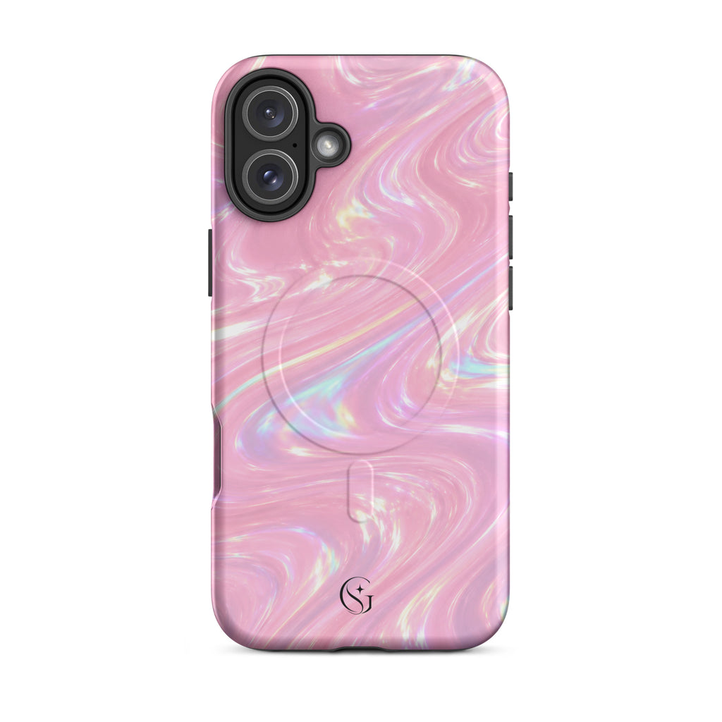 Strawberry Galaxy Swirl Magsafe phone case for iPhone 16 Plus