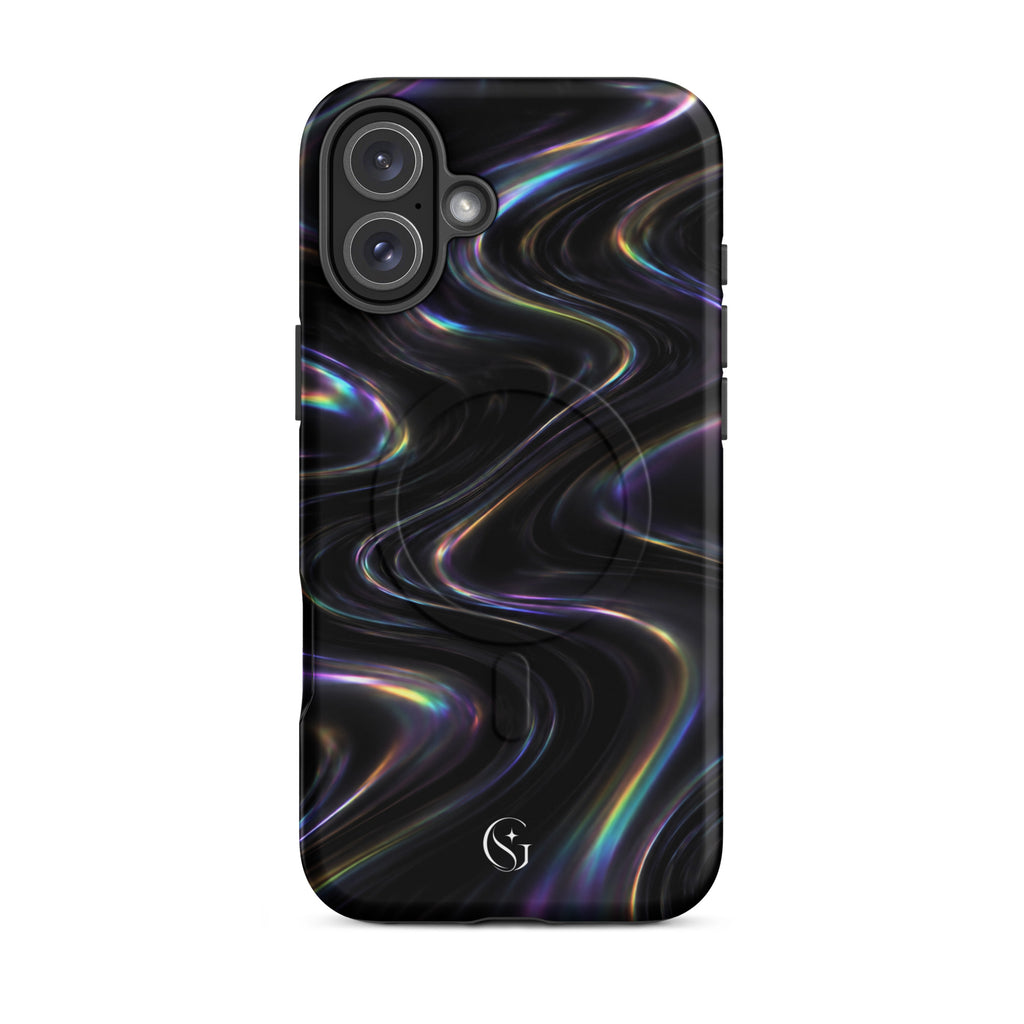 Oil Spill Galaxy Swirl Magsafe phone case for iPhone 16 Plus