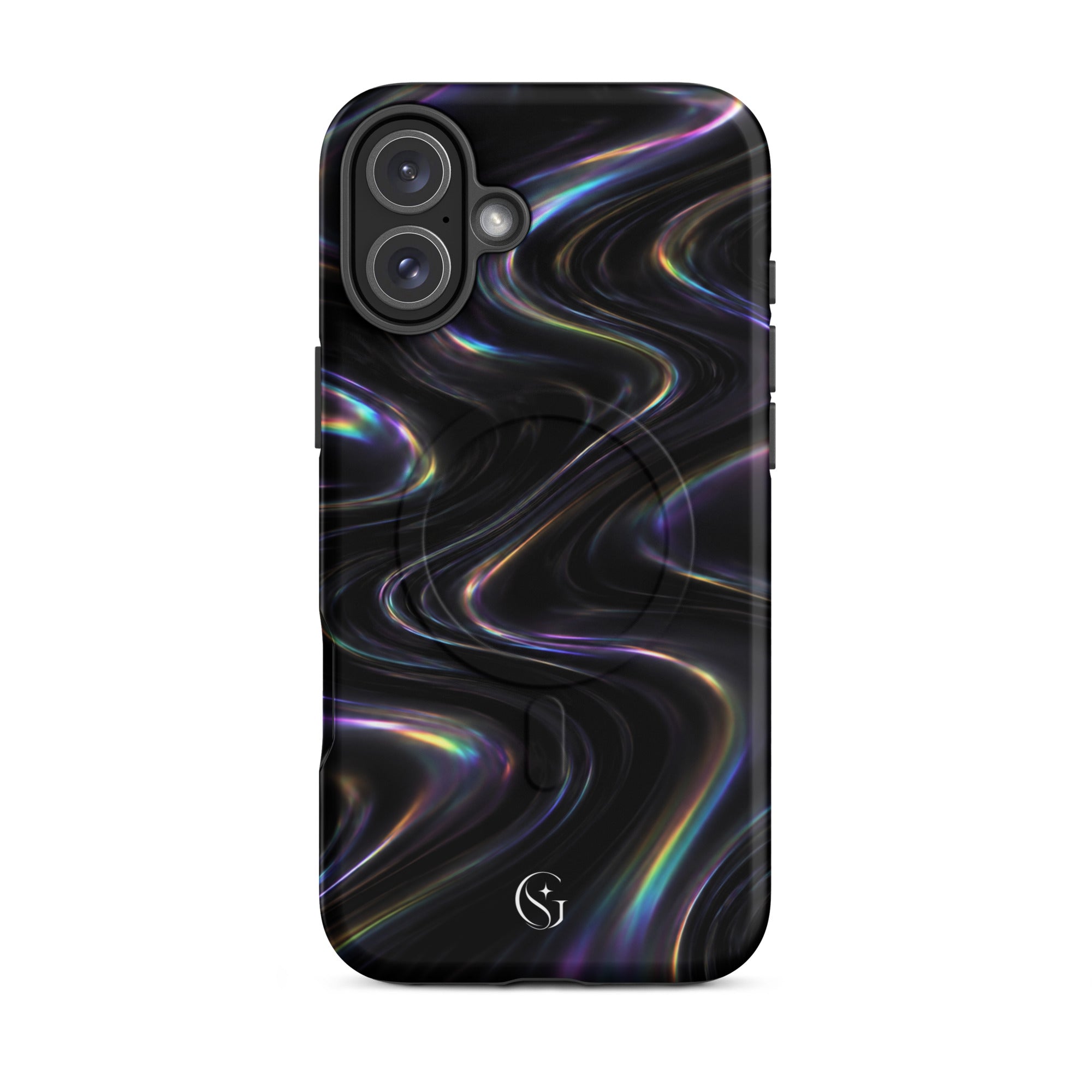 Oil Spill Galaxy Swirl Magsafe phone case for iPhone 16 Plus