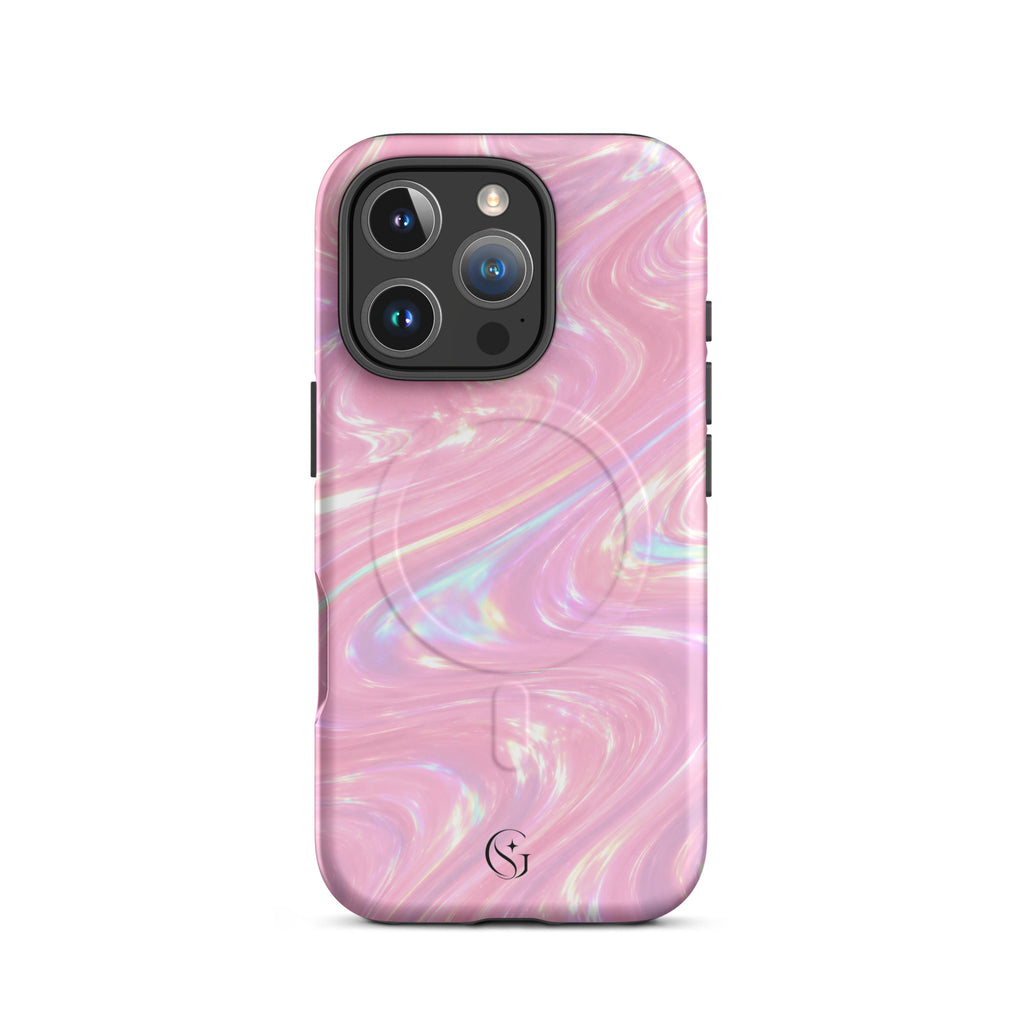 Strawberry Galaxy Swirl Magsafe phone case for iPhone 16 Pro