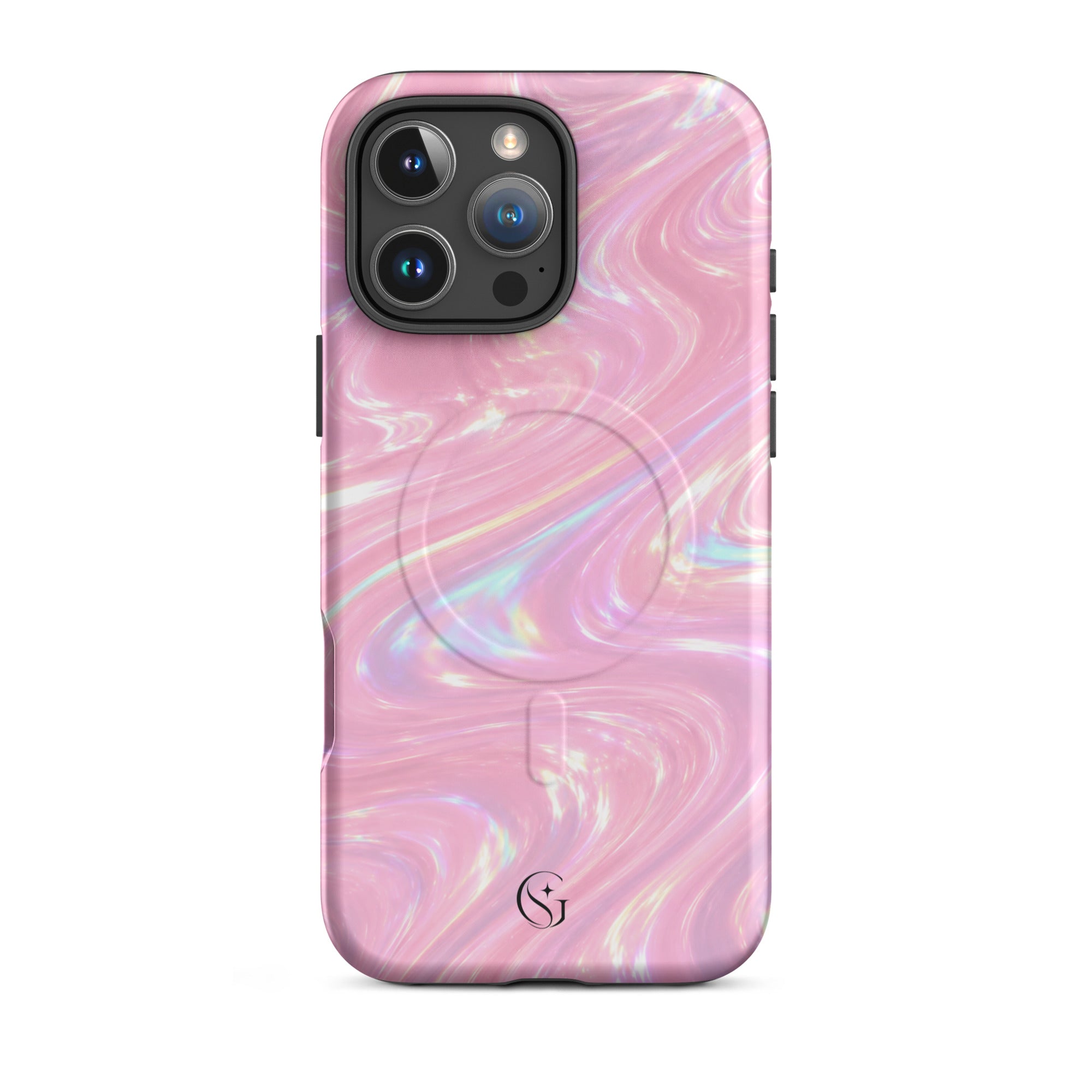 Strawberry Galaxy Swirl Magsafe phone case for iPhone 16 Pro Max