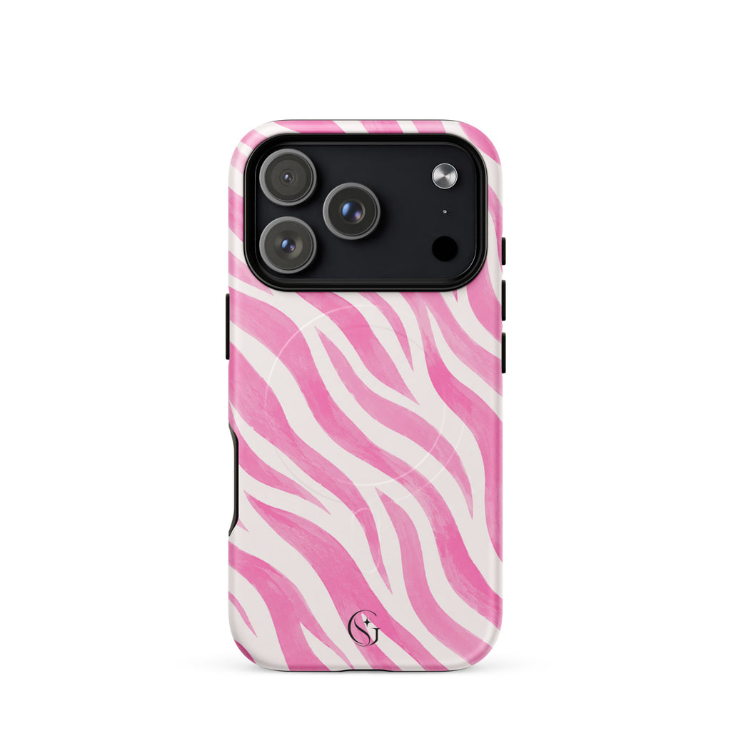 Pink Zebra Magsafe phone case for iPhone 17 Pro
