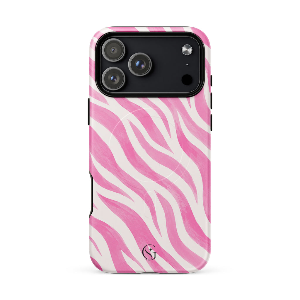 Pink Zebra Magsafe phone case for iPhone 17 Pro Max