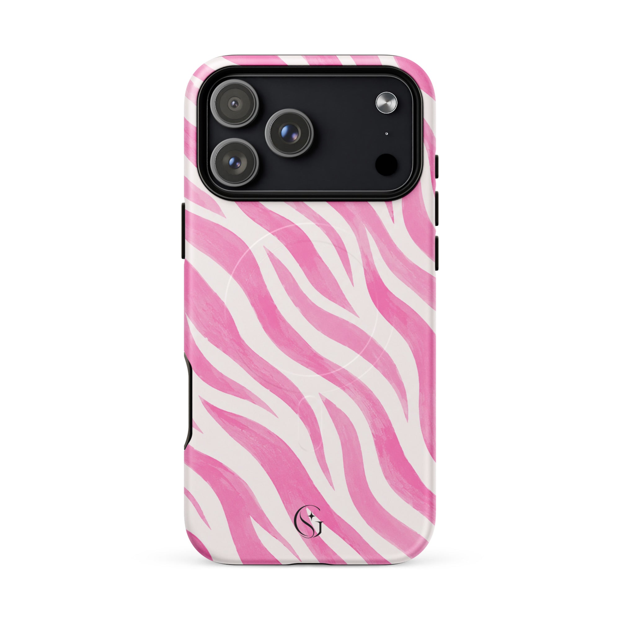 Pink Zebra Magsafe phone case for iPhone 17 Pro Max