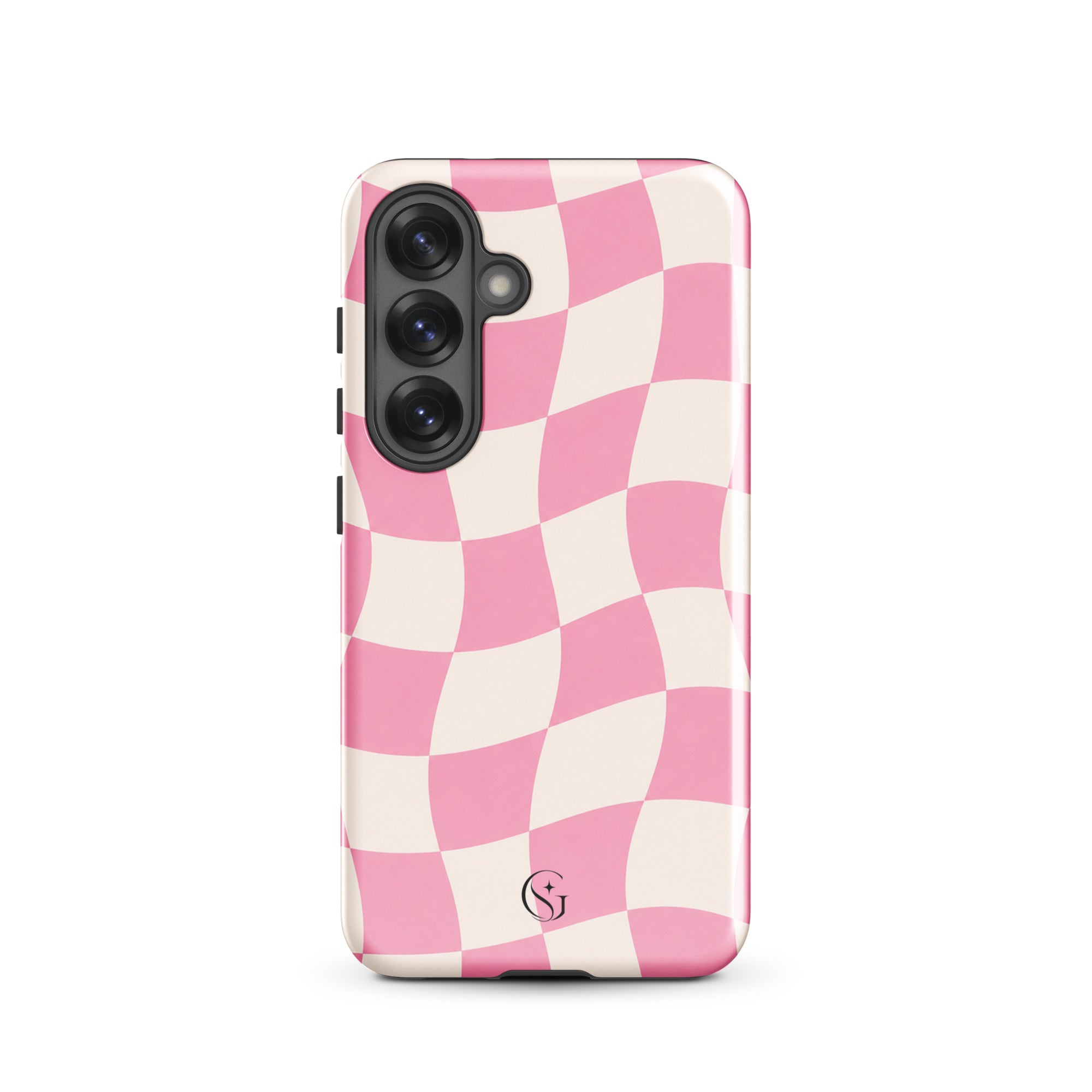 Groovy Pink Checkers phone case for Samsung Galaxy S25