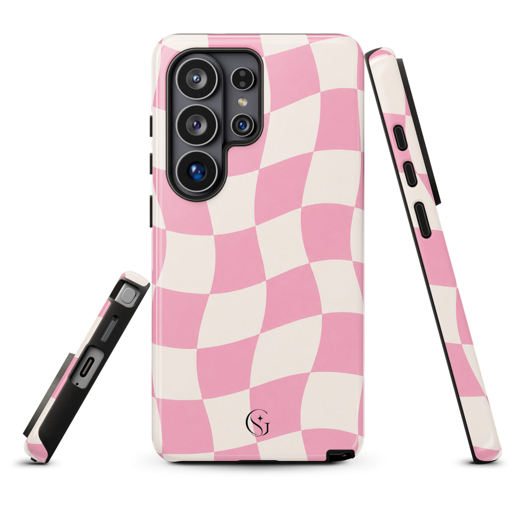 Groovy Pink Checkers phone case for Samsung Galaxy S26 Ultra