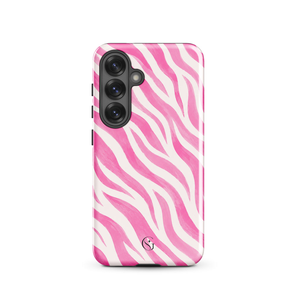 Pink Zebra phone case for Samsung Galaxy S25