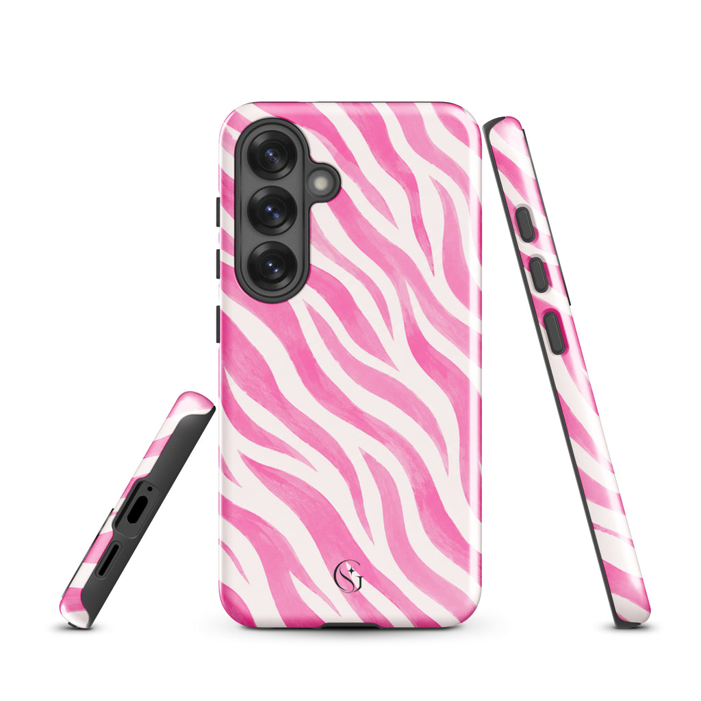 Pink Zebra phone case for Samsung Galaxy S25