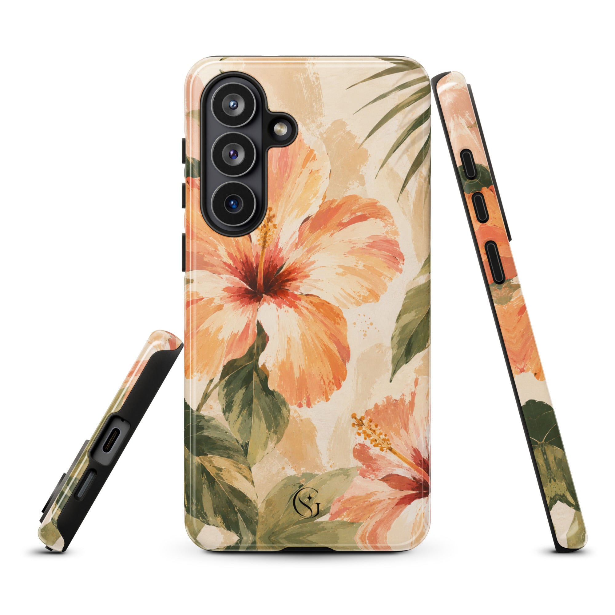 Coral Hibiscus phone case for Samsung S26 plus