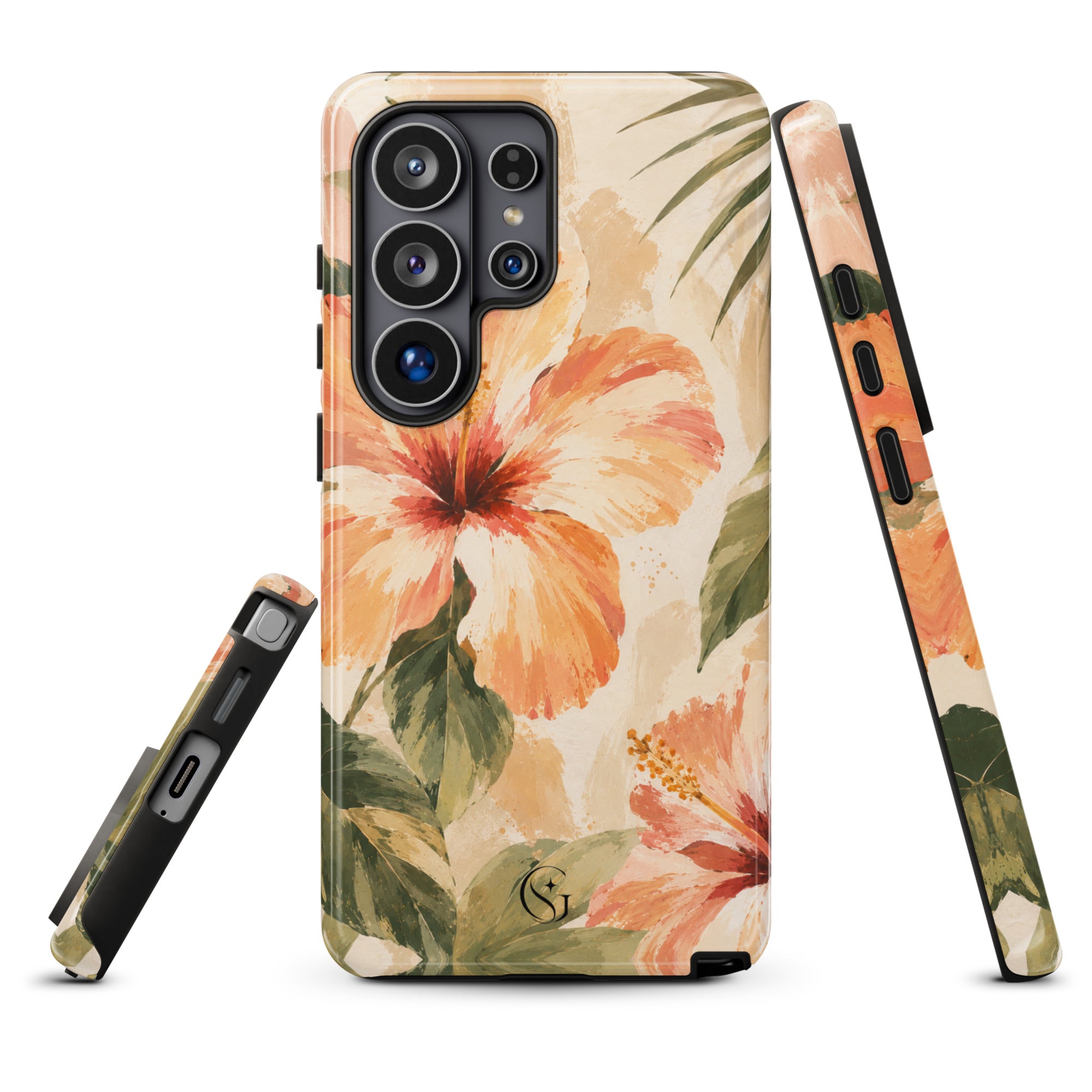 Coral Hibiscus phone case for Samsung S26 ultra